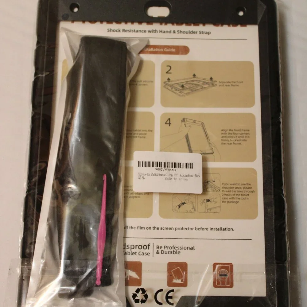 iPad 9th Generation Black Case with Hand & Shoulder Strap - New in Package